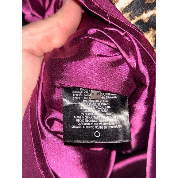 Elie Tahari Old Money Up Town Silk Leopard Animal Print Tie Dye Sleeveless Dress - Picture 8 of 9